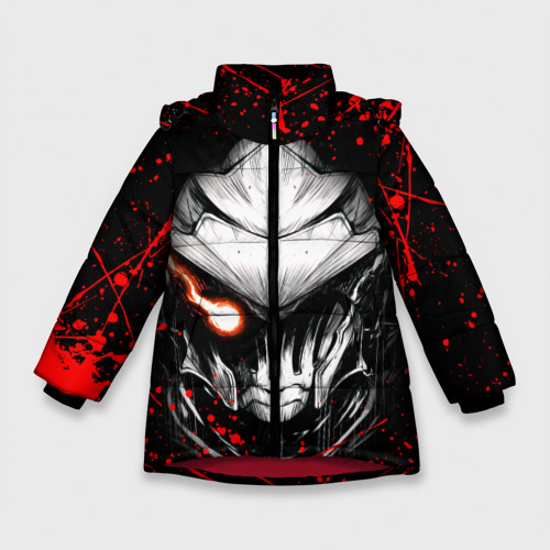 Зимняя куртка для девочек 3D Убийца Гоблинов красно-черная, цвет красный