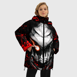 Женская зимняя куртка Oversize Убийца Гоблинов красно-черная - фото 2