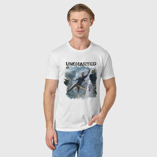 Мужская футболка хлопок Uncharted, цвет белый - фото 3