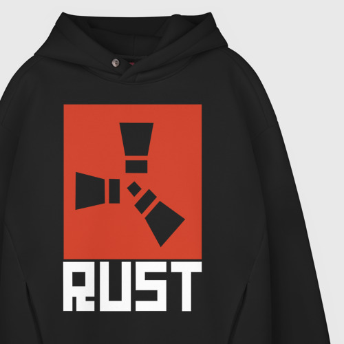 Мужское худи Oversize хлопок Rust, цвет черный - фото 4