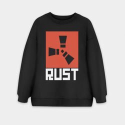 Женский свитшот oversize без начеса хлопок Rust