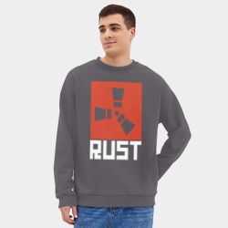 Мужской свитшот oversize без начеса хлопок Rust - фото 2