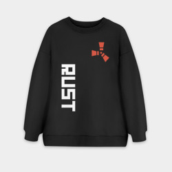 Женский свитшот oversize без начеса хлопок Rust