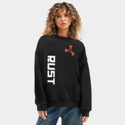 Женский свитшот oversize без начеса хлопок Rust - фото 2