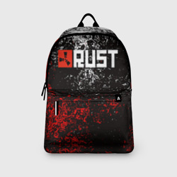 Рюкзак с принтом Rust для любого человека, вид спереди №3. Цвет основы: белый