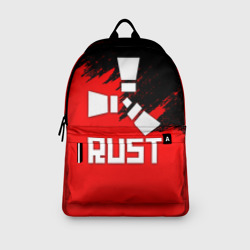 Рюкзак с принтом Rust для любого человека, вид спереди №3. Цвет основы: белый