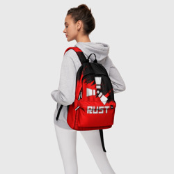 Рюкзак с принтом Rust для любого человека, вид спереди №4. Цвет основы: белый