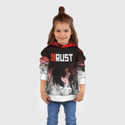 Толстовка с принтом Rust для ребенка, вид на модели спереди №3. Цвет основы: белый