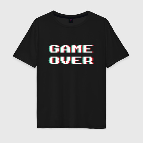 Мужская футболка хлопок Oversize Game Over, цвет черный