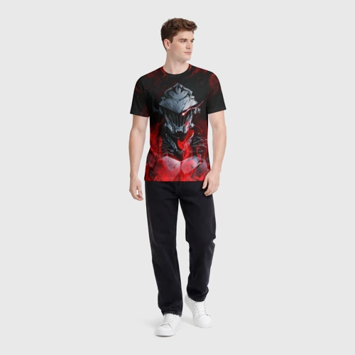 Мужская футболка 3D с принтом Goblin Slayer flame, вид сбоку #3