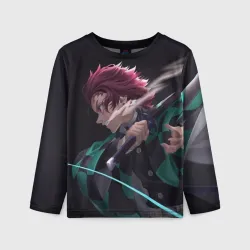 Детский лонгслив 3D Танджиро Клинок рассекающий демонов
