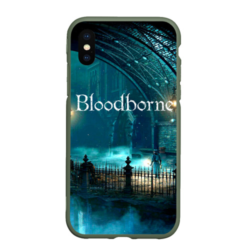 Чехол для iPhone XS Max матовый Bloodborne, цвет темно-зеленый