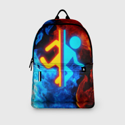 Рюкзак с принтом Portal для любого человека, вид спереди №3. Цвет основы: белый