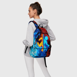 Рюкзак с принтом Portal для любого человека, вид спереди №4. Цвет основы: белый