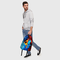 Рюкзак с принтом Portal для любого человека, вид спереди №5. Цвет основы: белый