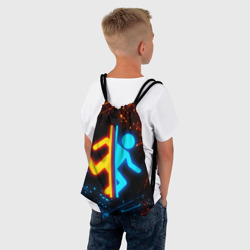 Рюкзак с принтом Portal 2 для любого человека, вид спереди №3. Цвет основы: белый