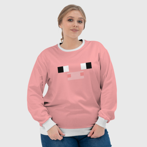 Женский свитшот 3D Minecraft Pig, цвет 3D печать - фото 6