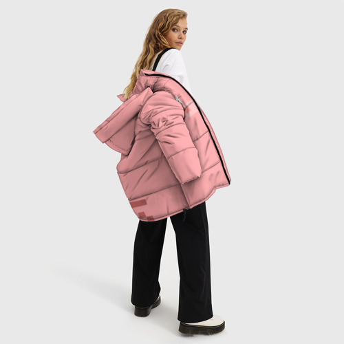 Женская зимняя куртка 3D с принтом Minecraft Pig, вид сбоку #3