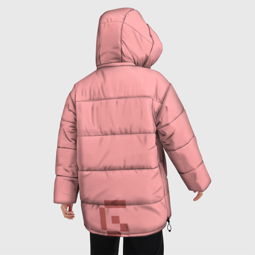 Женская зимняя куртка 3D с принтом Minecraft Pig, вид сзади #2