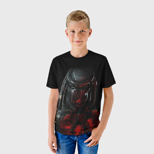 Детская футболка 3D с принтом PREDATOR, фото на моделе #1
