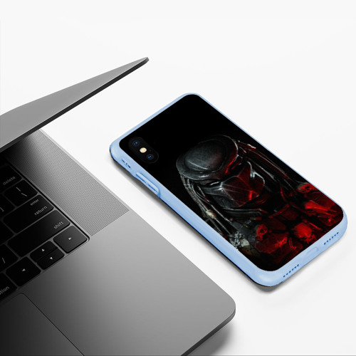 Чехол для iPhone XS Max матовый Predator, цвет голубой - фото 5