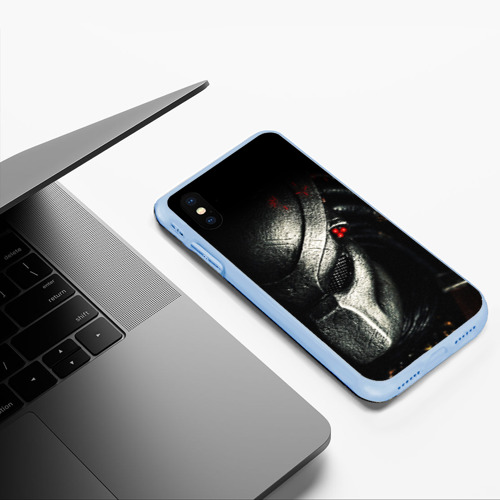 Чехол для iPhone XS Max матовый Predator, цвет голубой - фото 5