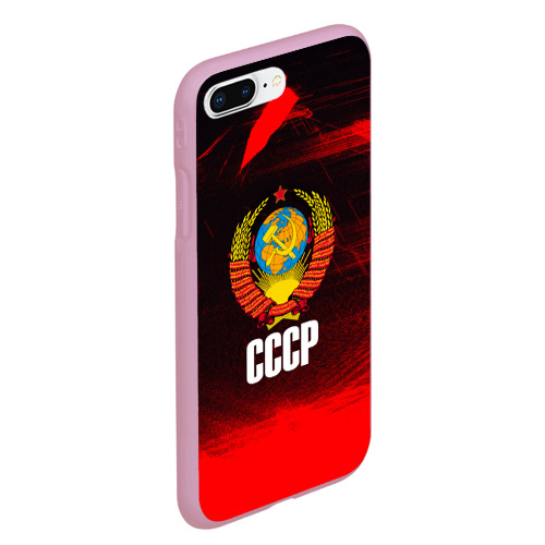 Чехол для iPhone 7Plus/8 Plus матовый с принтом СССР, вид сбоку #3