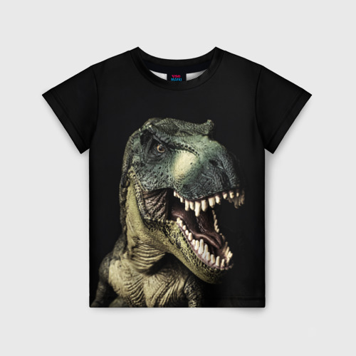 Детская футболка с принтом Динозавр T-Rex, вид спереди №1