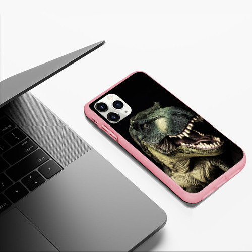 Чехол для iPhone 11 Pro Max матовый Динозавр T-Rex, цвет баблгам - фото 5