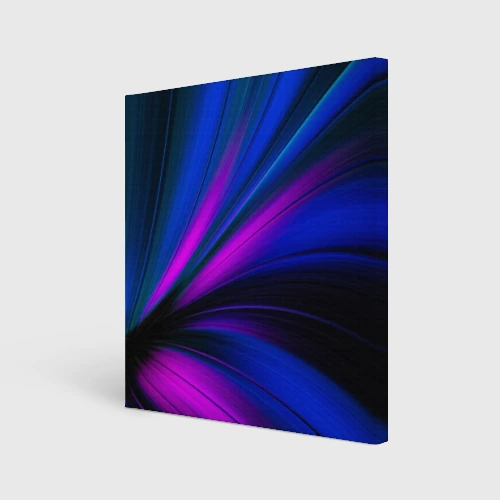 Холст квадратный Неоновые волны neon stripes