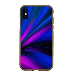 Чехол для iPhone XS Max матовый Неоновые волны neon stripes