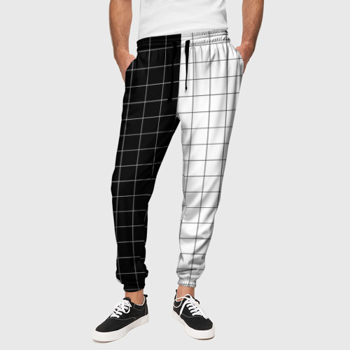 Мужские брюки 3D Black and White, цвет 3D печать - фото 4