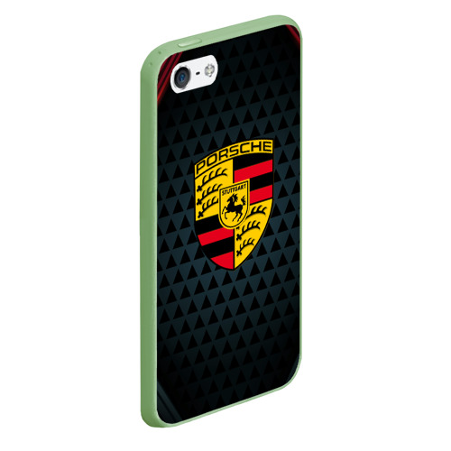 Чехол для iPhone 5/5S матовый Porsche Порше, цвет салатовый - фото 3