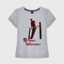 Женская футболка хлопок Slim Street Workout Выход Силой