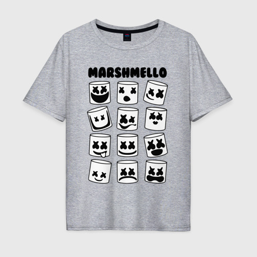 Мужская футболка хлопок Oversize Fortnite x Marshmello, цвет меланж