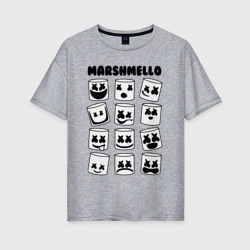 Женская футболка хлопок Oversize Fortnite x Marshmello