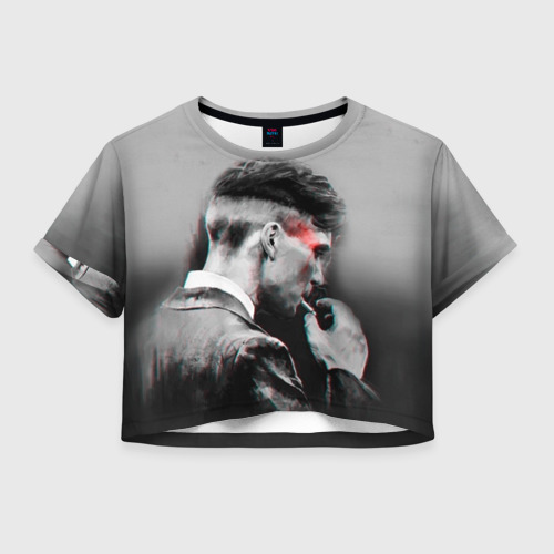 Женская футболка Crop-top 3D Thomas Shelby 3D, цвет 3D печать