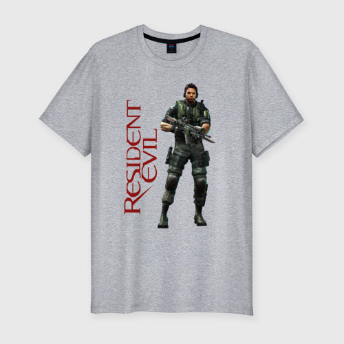 Мужская футболка хлопок Slim Resident Evil game, цвет меланж