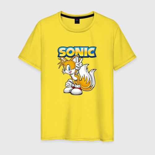 Мужская футболка хлопок Sonic, цвет желтый