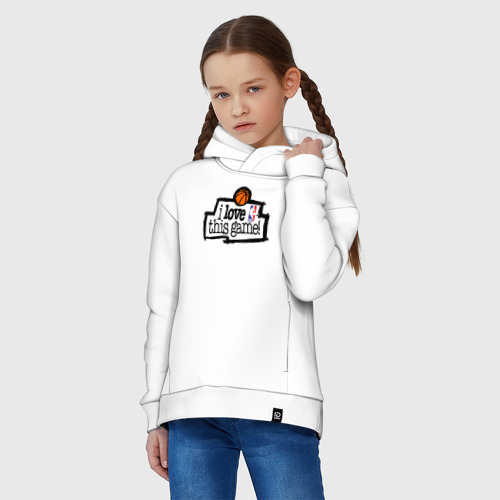 Детское худи Oversize хлопок BasketBall Style, цвет белый - фото 3