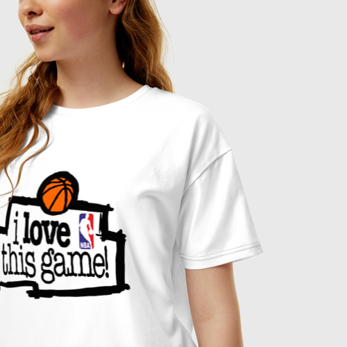 Женская футболка хлопок Oversize BasketBall Style, цвет белый - фото 3