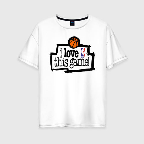 Женская футболка хлопок Oversize BasketBall Style, цвет белый