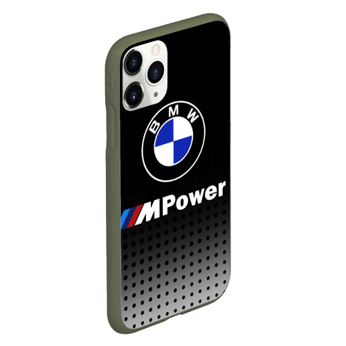 Чехол для iPhone 11 Pro матовый с принтом BMW, вид сбоку #3