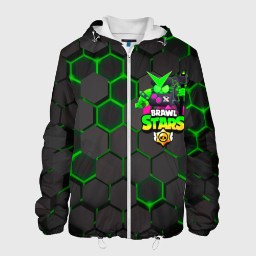 Мужская куртка 3D с принтом Brawl Stars Virus 8-Bit, вид спереди #2
