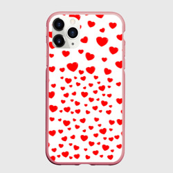 Чехол для iPhone 11 Pro Max матовый Сердечки