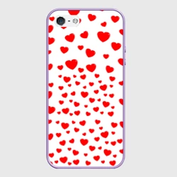Чехол для iPhone 5/5S матовый Сердечки