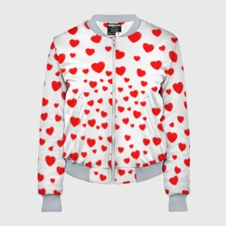 Женский бомбер 3D Сердечки