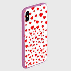 Чехол для iPhone XS Max матовый Сердечки - фото 2