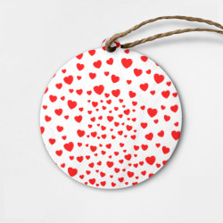 Деревянная игрушка круг Сердечки