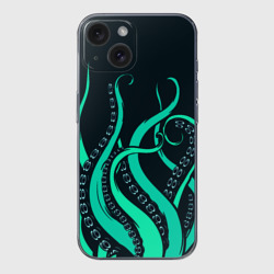 Чехол для iPhone 15 силиконовый с защитой камеры Щупальца осьминога